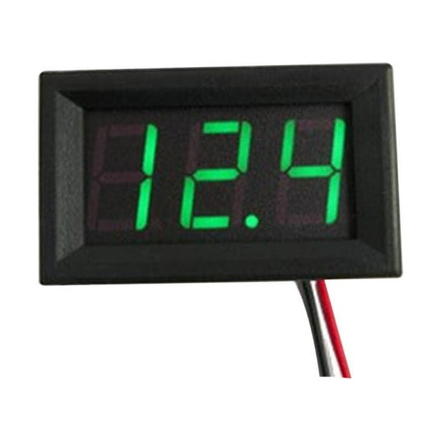 Digital DC Voltmeter 0-100V High Accuracy LED Display Voltage Meter Gauge Automotive Accessory, Green