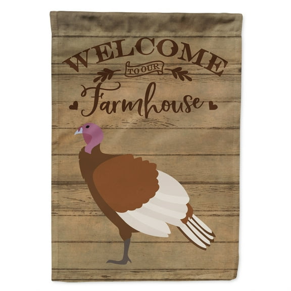 Carolines Treasures CK6926GF Bourbon Red Turkey Hen Welcome Garden Size Outdoor-Flags, Multicolor