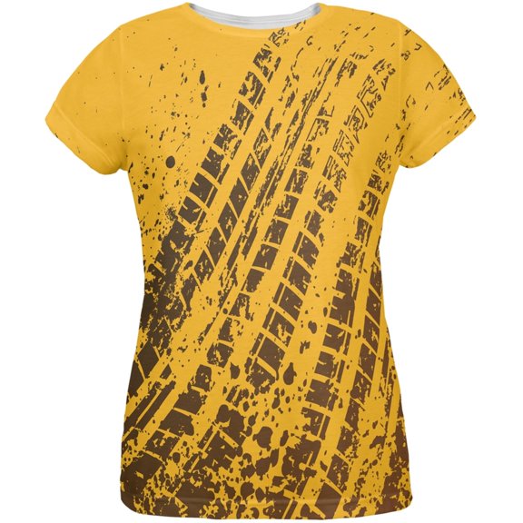 Mud & Tire Tracks All Over Womens T-Shirt - 2X-Large