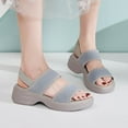 thumbnail image 2 of Leozcaa Women's Walking Wedge Sandals Backstrap Casual Platform Knit Slides Cushion Comfort Summer Shoes, 2 of 8