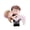 Black White, variant on Farfi Sweet Couple Bride Groom Model Miniature Landscape Wedding Decorative Ornament (Black White)