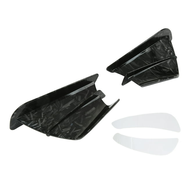 Front Fairing Aerodynamic Wing, Self Adhesive Motorcycle Spoiler Wing Scratch Free For R1 R3 R25 Marble Grain,Glossy Black