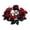 D-160617VV, variant on 2PCS Midnight Bloom Candle Ring Wreath, Artificial Burgundy Rose Black Leaf Red Berry Mini Wreath for Gothic Halloween Table Centerpiece Decor (A)