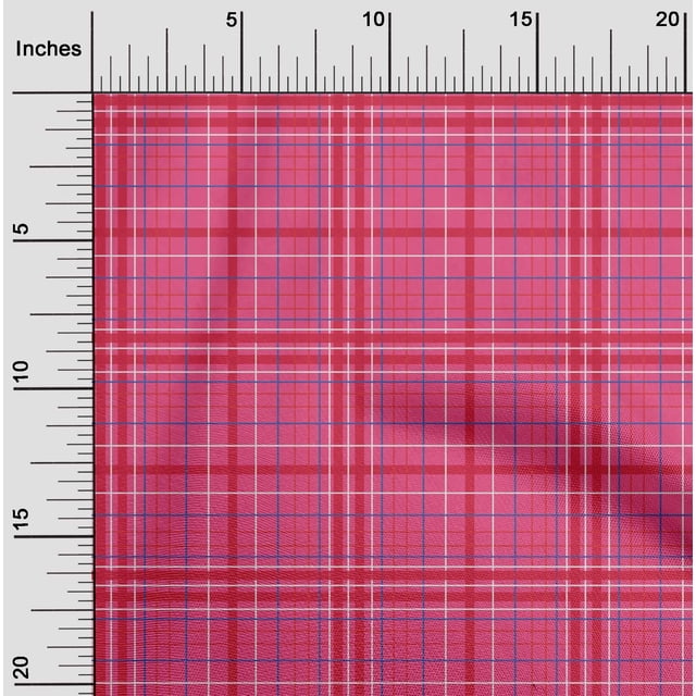 oneOone Viscose Jersey Dark Pink Fabric Madras Check Craft Projects Decor Fabric Printed By The Yard 60 Inch Wide