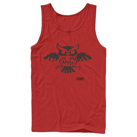 Men's Nintendo Legend of Zelda Link's Awakening Owl Hieroglyphic  Tank Top Red Medium