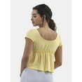thumbnail image 3 of No Boundaries Babydoll Top with Short Sleeves, Women's, 3 of 6