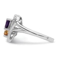 thumbnail image 4 of Sterling Silver Rhodium Amethyst & Citrine Diamond Ring, 4 of 6