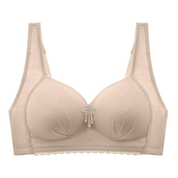 Aayomet Bras for Women Large Size Underwear for The Middle and Elderly Thin  Back Bra Gathered Without Steel (BU2, M)
