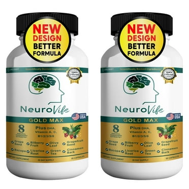 GreenVify NeuroVife Gold Max Plus Brain Supplement for Mental Clarity - 120 Capsules