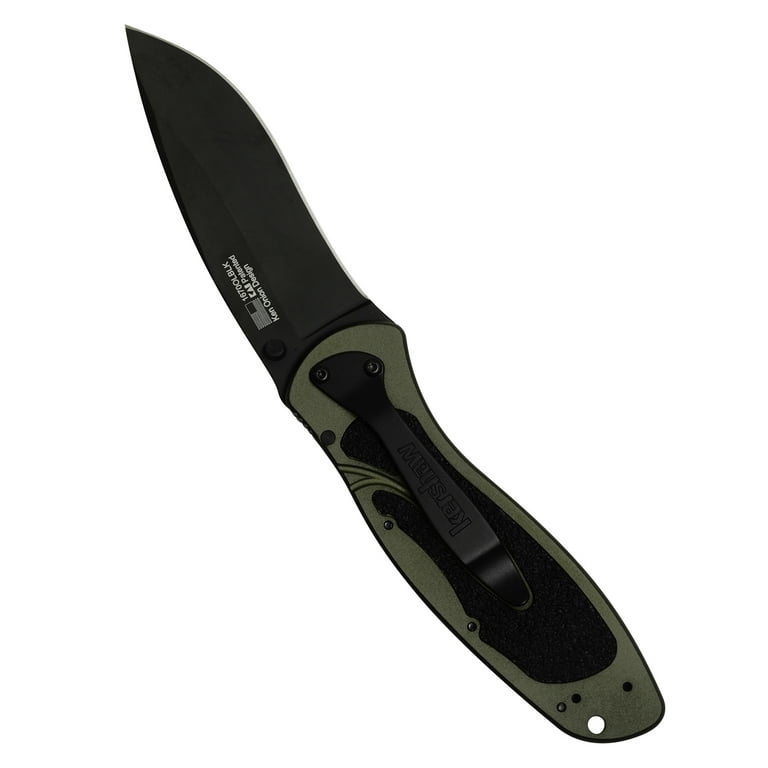 Kershaw Blur Olive and Black Pocket Knife, 3.4