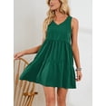 thumbnail image 2 of Summer Dresses for Women SHCKE Casual Tank Dresses Sleeveless Beach Vacation Dress V Neck Pleated Dress, 2 of 6