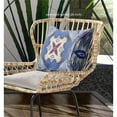 thumbnail image 4 of Pastel Floral Squares Indoor/Outdoor Fabric Pillow -Sky Blue Evening Blue  20x20, 4 of 5