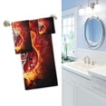 thumbnail image 3 of Dreamtimes 3D Cool Fire Guitar Soft Luxury Decorative Set of 3 Towels, 1 Bath Towel+1 Hand Towel+1 Washcloth, Multipurpose for Bathroom, Hotel, Gym, Spa and Beach, 3 of 5