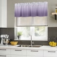 thumbnail image 5 of Purple Ombre Valances for Windows, Decorative Rod Pocket Window Valance Curtains, White Gradient Modern Abstract Art Short Curtain Drapes for Kitchen/Bathroom/Living Room, 2 Panels, 54" W x 18" L, 5 of 8