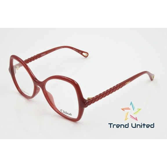 CHLOE CH0004O 002 Cat Eye Orange Shiny Demo Lens 52 mm Women's Eyeglasses