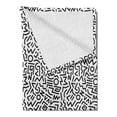 thumbnail image 2 of Geometric Soft Flannel Fleece Blanket, Monochrome Abstract Shapes Eighties and Nineties Inspirations Lines and Circles, Cozy Plush for Indoor and Outdoor Use, 50" x 60", Black White, by Ambesonne, 2 of 5