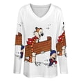 thumbnail image 4 of Calvin And Hobbes Womens T Shirts V Neck Long Sleeve Tops Causal Loose Summer T-Shirts XL, 4 of 7