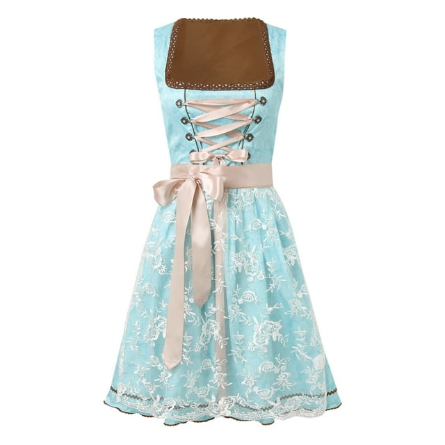 Kcodviy Robe Gothique Allemande pour Femmes Grande Taille Robe Carrée Oktoberfest Bière Robe Médiévale pour Femmes Robe à Nouer internet Robe Médiévale Vintage pour Femmes Robe Grande Taille