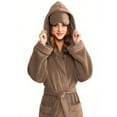 thumbnail image 5 of Frostluinai Long Hooded Robe for Women Flannel Fleece Full Length Bathrobe Winter Warm Pajamas Shower Nightgown with Eye Mask Pocket, 5 of 9
