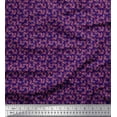thumbnail image 1 of Soimoi Satin Silk Fabric Leaves & Periwinkle Shirting Decor Fabric Printed Yard 42 Inch Wide, 1 of 1