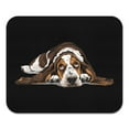 thumbnail image 2 of WIRESTER 8.66x7.08 in Rectangle Mouse Pad with Non-Slip Rubber Base for Computers, Laptop, Office & Home - Basset Hound Dog Lying Down Looking Up, 2 of 5