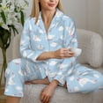 thumbnail image 6 of Lsque Cute Goose On A Blue Sky Pattern Long Sleeve Pajama Set for Women - Soft 2-Piece Sleepwear and Loungewear Set with Pockets, Comfy Nightwear-Medium, 6 of 7