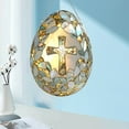 thumbnail image 5 of Easter Egg Suncatcher Stained Glass Style Window Hanging Decoration Gold and Pearl, 5 of 6