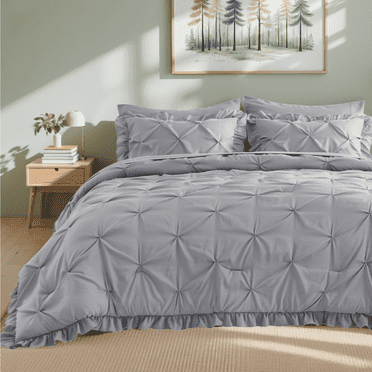 U by Bedsure Queen beds in a bag with Flat Sheet and Fitted Sheet, Pillowcases & Shams, Gray