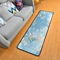 thumbnail image 5 of White Floral Sky Runner Rug for Hallways Kitchen Non Slip 2'x 6' Washable Hall Carpet for Bedroom Entryway Laundry Room, 5 of 7