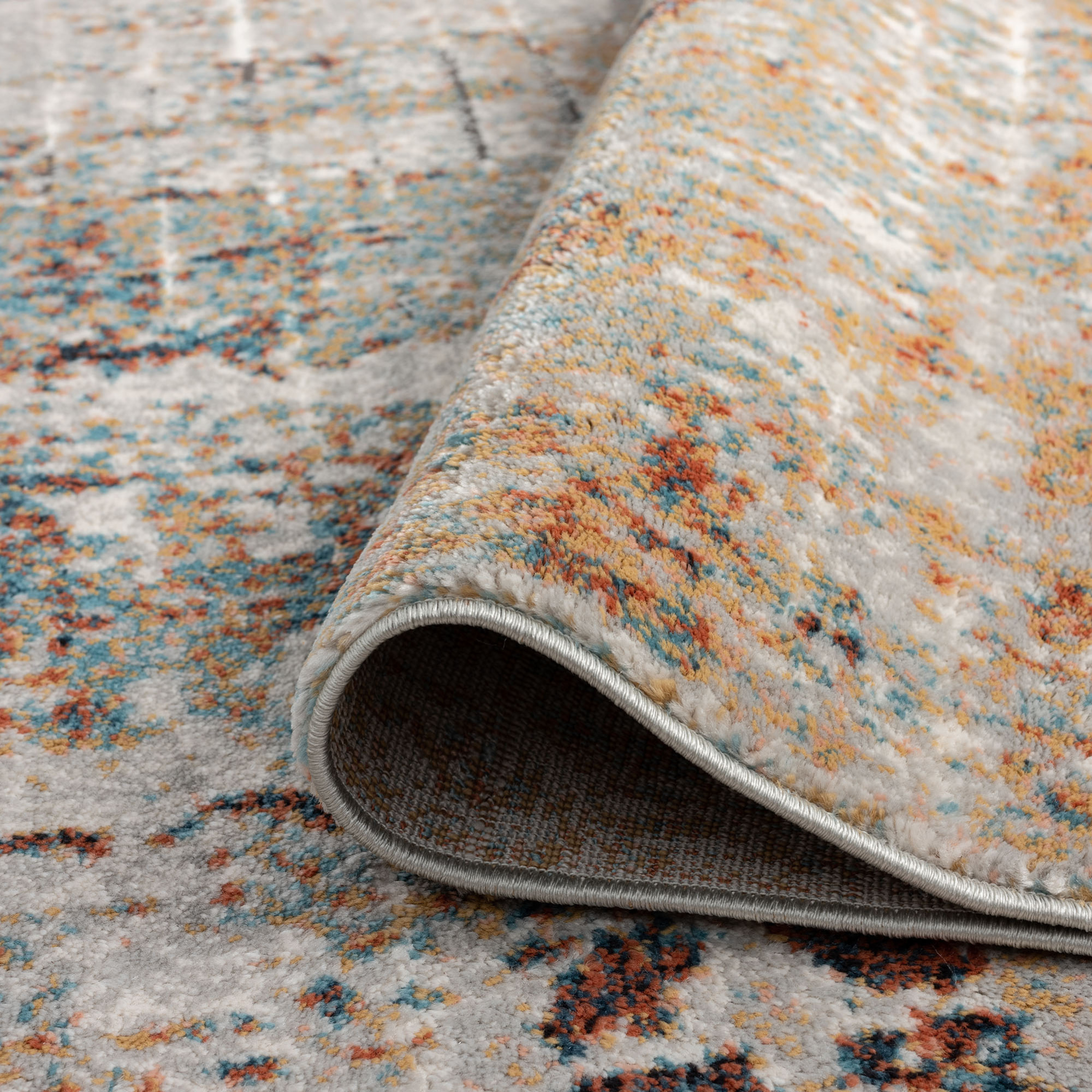 Contemporary 5x8 Area Rug (5'3'' x 7'3'') Abstract Multi-Color Living ...