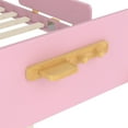 thumbnail image 6 of Miniyam Full Bed with Storage Drawers, Guardrails, Footboard Shelf & Side Hooks for Kid, Pink, 6 of 7