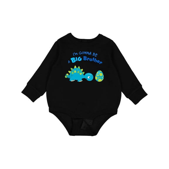 Inktastic Happy Dinosaur Future Big Brother Baby Fleece Bodysuit