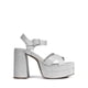 thumbnail image 2 of Sandalia DREAM PAIRS Plataforma con Tacones Anchos Plateados con Brillo 8.5, 2 of 7