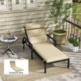 thumbnail image 2 of Outsunny Outdoor Lounge Chair Cushion with Back Ties, Beige, 2 of 10