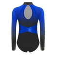 thumbnail image 5 of Doomiva Rhinestone Leotard for Girls Gymnastics Ballet Dance One Piece Shiny Long Sleeve Bodysuit Activewear Navy Blue 8, 5 of 6