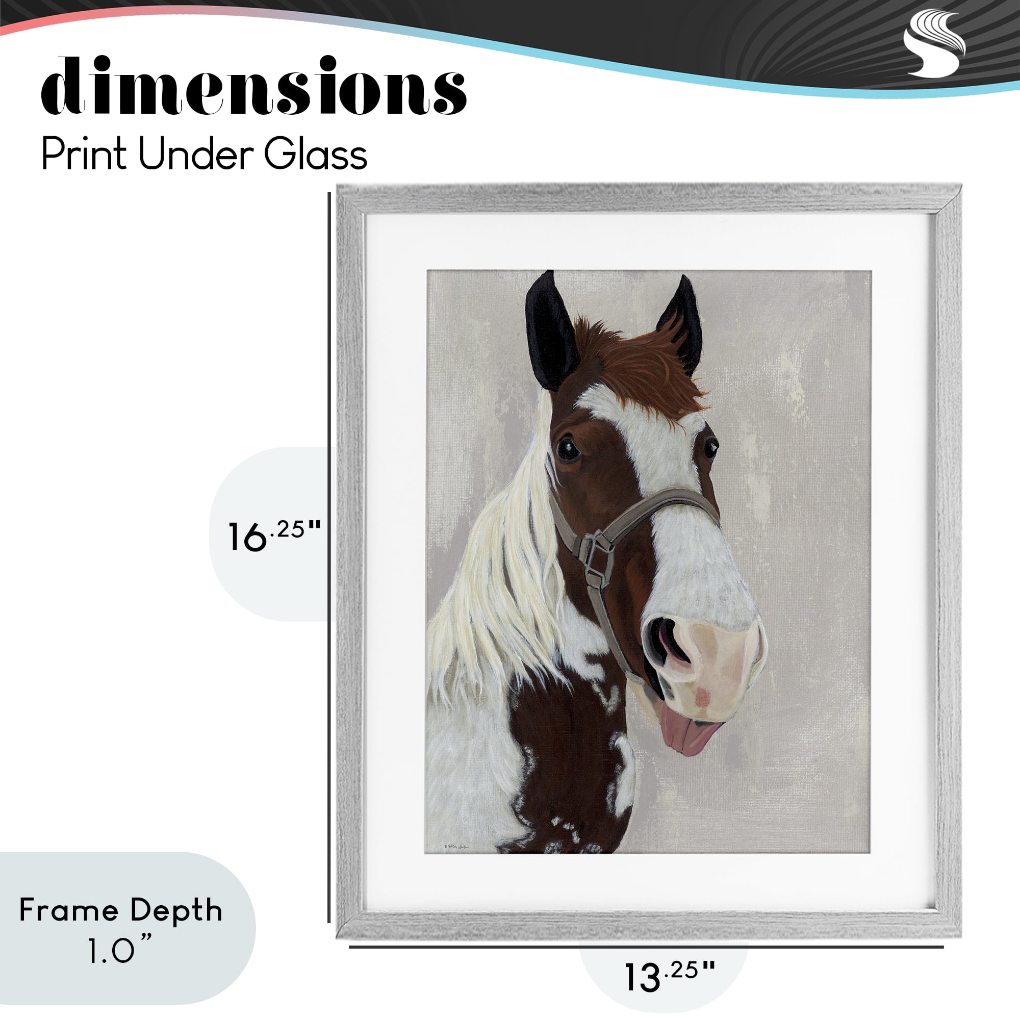 Stupell Industries Henry Horse Funny Tongue Gray Framed Print Under Glass, design by Ashley Justice