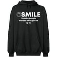 thumbnail image 2 of OXI Hoodie Sweatshirt - Smile It Make People, Basic Casual Hoodie for Men's and Women Fleece Hoodie Long Sleeve - Dark Heather 2X-Large, 2 of 3