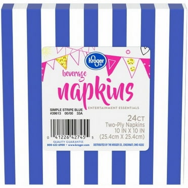 2X - KR Entertainment Essentials Blue Stripe Party Paper Napkins