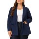thumbnail image 2 of Plus Size Casual Blazers for Women Button Down Notched Lapel Office Jackets Blazer 1X Navy Blue, 2 of 6