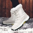thumbnail image 4 of Snow Boots For Women Winter Waterproof Shoes Thickened Faux Fur Lined Frosty Warm Outdoor Boots(Beige), 4 of 7