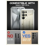 SUPCASE for Samsung Galaxy S25 Ultra Case with Stand, [Unicorn Beetle Pro] [2 Front Frames] [Built-in Screen Protector & Belt-Clip] Military-Grade Protection Phone Case for Galaxy S25 Ultra, Clear