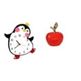 thumbnail image 1 of Precioso reloj de pared con diseño de pingüino de dibujos animados y escultura de cerámica, obra de arte decorativa multifuncional para dormitorio, ca, 1 of 8