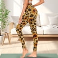 thumbnail image 3 of Renewold Sunflower Leopard Print Womens Leggings with Pockets High Waisted Hip Lift Tummy Control Yoga Pants Buttery Soft 4 Way Stretch Workout Yoga Pants Cute Activewear, 3XL, 3 of 8