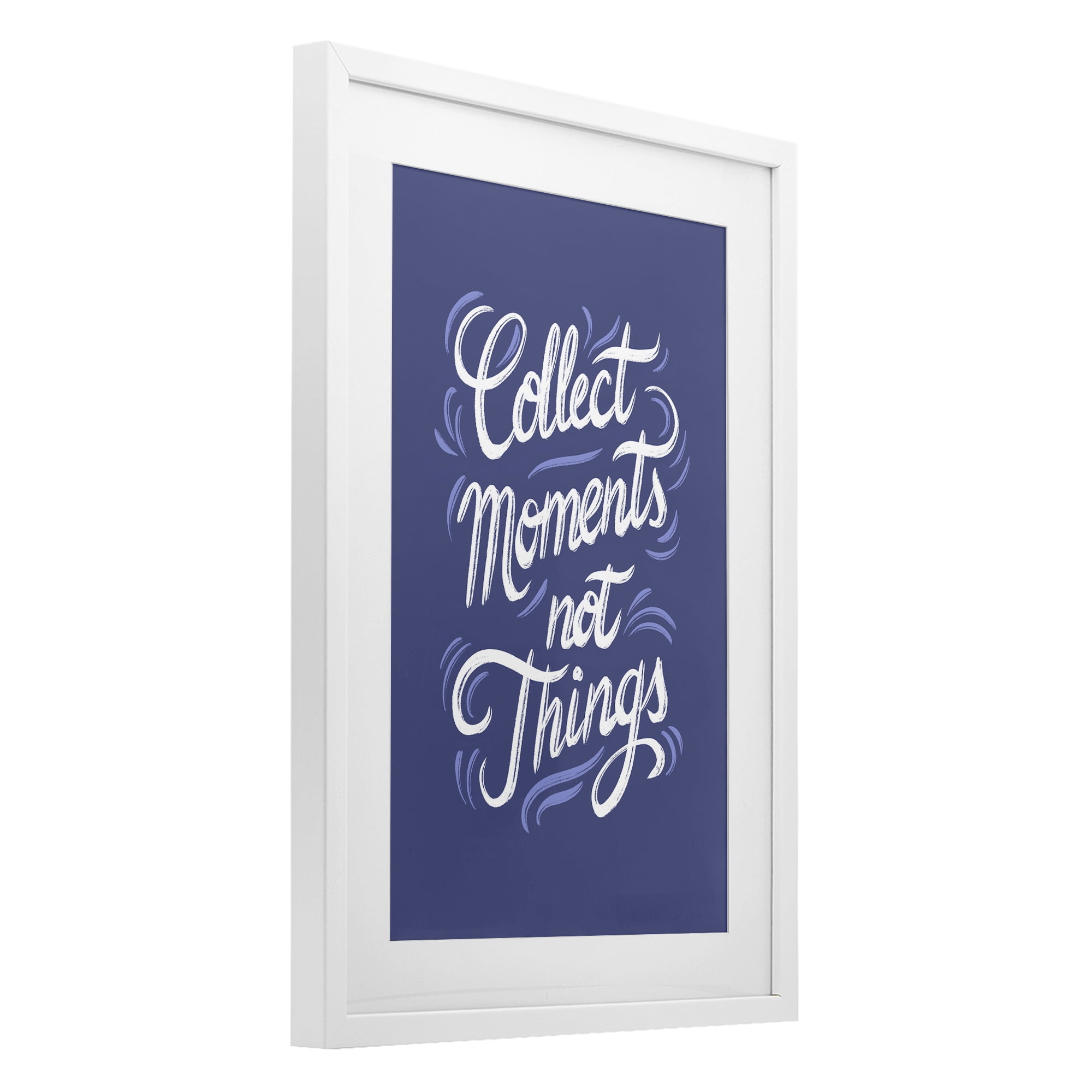 Stupell Industries Collect Moments Not Things White Framed Print Under Glass, design by Martina Pavlova
