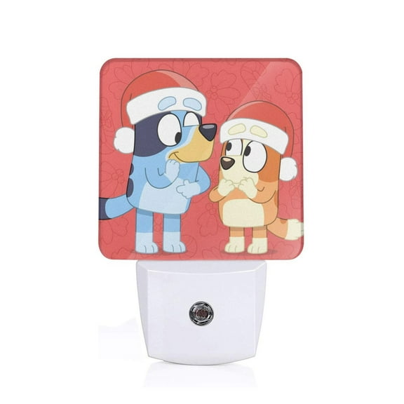 Masiiu Bluey Print LED Night Lights with Dusk to Dawn Sensor, Kids Nightlight for Bedroom,Baby Nursery,Hallway-US