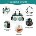 thumbnail image 3 of Stylish Insulated Lunch Tote Bag Lunch Cooler Tote Reusable Cooler Bag for Work, Camping, Picnic, Beach Light Teal Argyle, 3 of 6