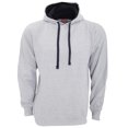 thumbnail image 1 of FDM - Sudadera lisa con capucha Modelo Contrast (300 GSM) Hombre/Mujer Unisex - Gym/Correr (Gris jaspeado/ Azul marino), 1 of 3