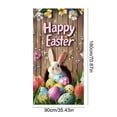 thumbnail image 3 of Honmine Easter Bunny Eggs Door Cover Banners, Spring Flowers and Blue Bow Pastel Design, Home Indoor Outdoor Holiday Decoration, Seasonal Festive Decor for Spring Celebration, 3 of 6