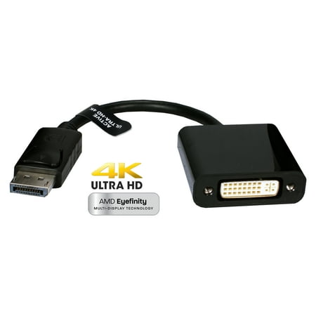UPC: 0037229004977 | QVS DisplayPort Male to DVI Female 4K/Eyefinity Active Adaptor