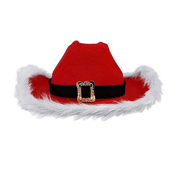 BLESIYA Christmas Cowboy Hat Comfortable Women Men Wide Brim Santa Claus Western Hat for